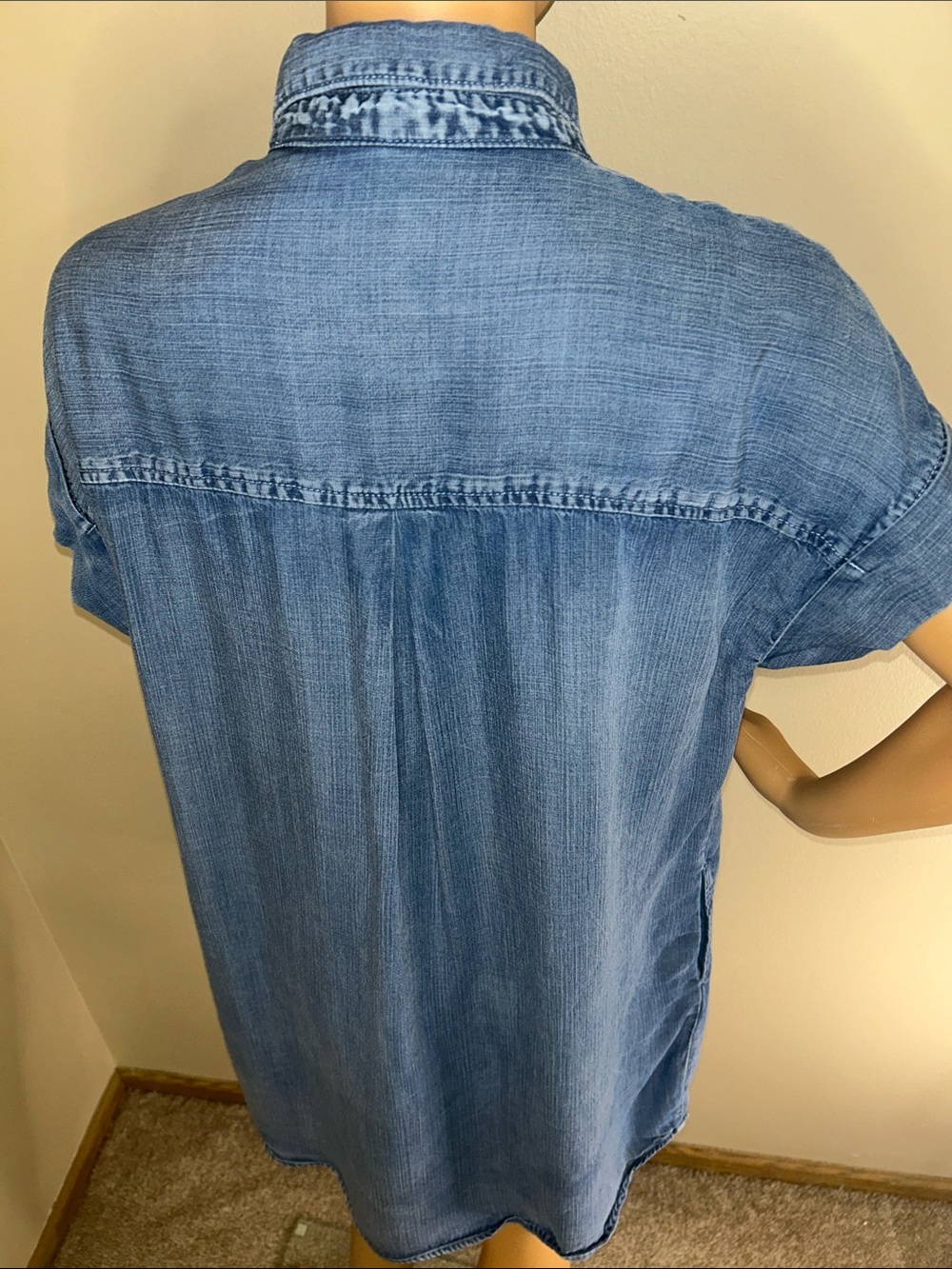 Velvet Heart Blue Denim Button-Front Midi Shirt Dress - Picture 9 of 12